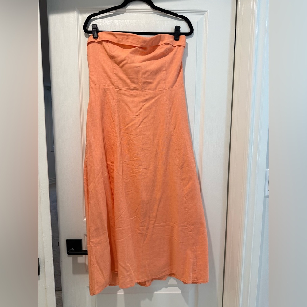 Abercrombie Linen Blend Midi Dress NWT